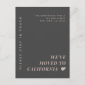 Modern Earth Tone minimalist Typography Moving Aankondigingskaart (Voorkant)