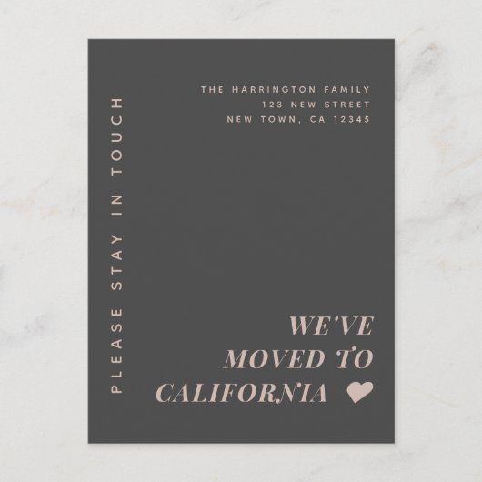Modern Earth Tone minimalist Typography Moving Aankondigingskaart (Voorkant)