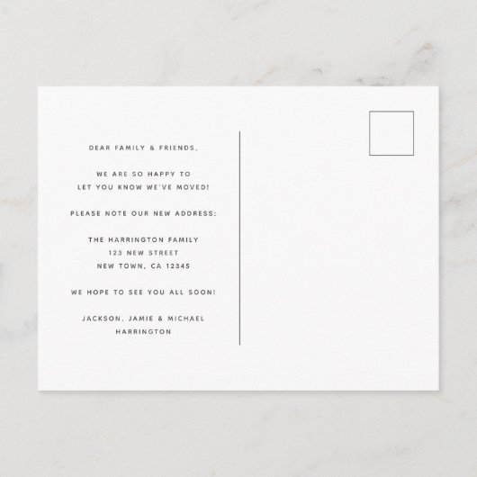 Modern Earth Tone minimalist Typography Moving Aankondigingskaart (Achterkant)