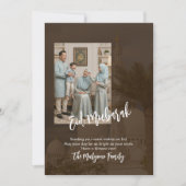 Modern Earth Tone Mosque Family Photo Eid Mubarak Feestdagenkaart (Voorkant)