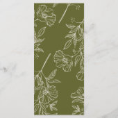 Modern Earth Tone Olive Green Wedding Diner Menu (Achterkant)