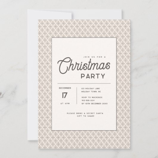 Modern Earth Tone Scandinavian Snowflake Christmas Kaart (Voorkant)