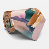 Modern Earth Tones Abstract Terracotta Blauwgroen Stropdas (Opgerold)