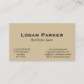 Modern Earth Tones Real Estate Agent Business Card Visitekaartje (Achterkant)