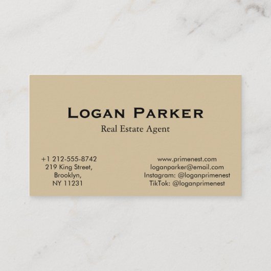 Modern Earth Tones Real Estate Agent Business Card Visitekaartje (Achterkant)