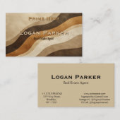 Modern Earth Tones Real Estate Agent Business Card Visitekaartje (Voorkant / Achterkant)