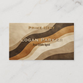 Modern Earth Tones Real Estate Agent Business Card Visitekaartje