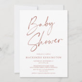 Modern Earth Tones Simple Script Baby shower Kaart (Voorkant)