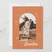 Modern Earthy Boho Minimalist Wedding Save The Date (Voorkant)