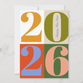 Modern Earthy Bold Year Blocks Happy New Year Feestdagenkaart (Voorkant)