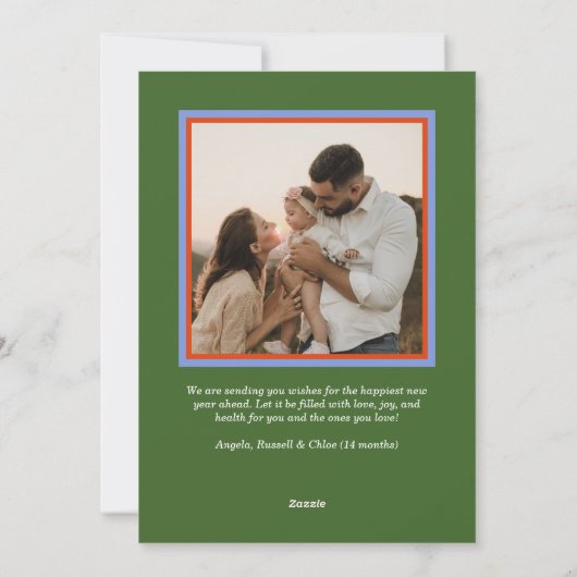 Modern Earthy Bold Year Blocks Happy New Year Feestdagenkaart (Achterkant)