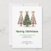 Modern Earthy Leopard Watercolor Christmas Tree  Feestdagenkaart (Voorkant)