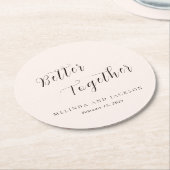 Modern Earthy Neutral Wedding Ronde Kartonnen Onderzetter (Gebogen)