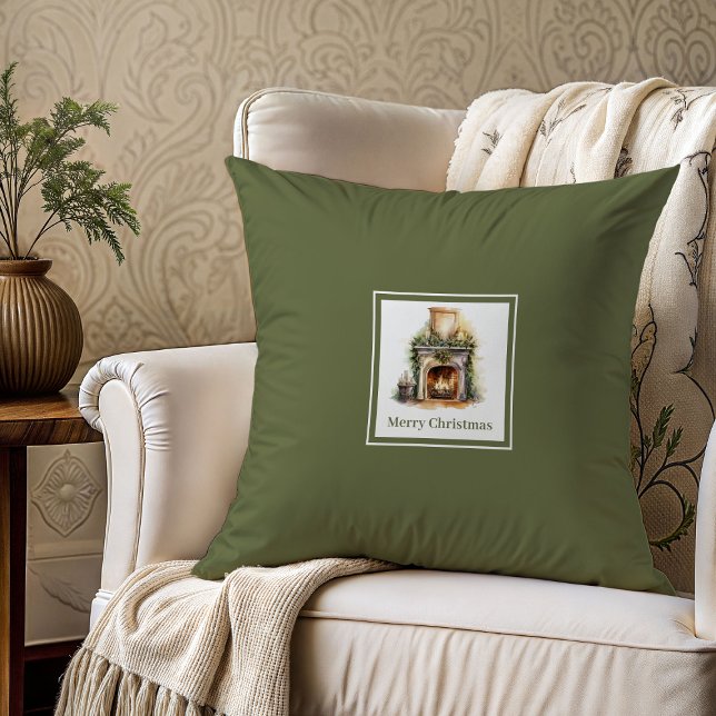 Modern earthy script family name Christmas gift   Kussen (Modern earthy script family name Christmas gift pillow

)