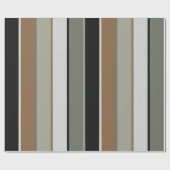 Modern Earthy Stripes Green Black Brown Cadeaupapier (Vlak)
