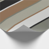 Modern Earthy Stripes Green Black Brown Cadeaupapier (Hoek)