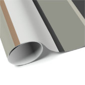 Modern Earthy Stripes Green Black Brown Cadeaupapier (Rol Hoek)