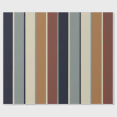 Modern Earthy Stripes Rust Green Navy Burgundy Cadeaupapier (Vlak)