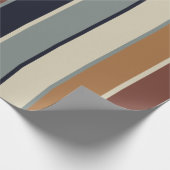 Modern Earthy Stripes Rust Green Navy Burgundy Cadeaupapier (Hoek)