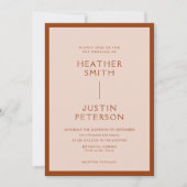 Modern Earthy Terracotta Wedding Invitations Kaart (Voorkant)