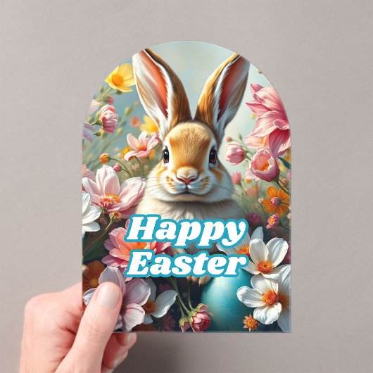 Modern Easter Bunny Acryl Uitnodigingen (Insitu (Draagbaar))