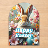 Modern Easter Bunny Acryl Uitnodigingen (Voorkant)