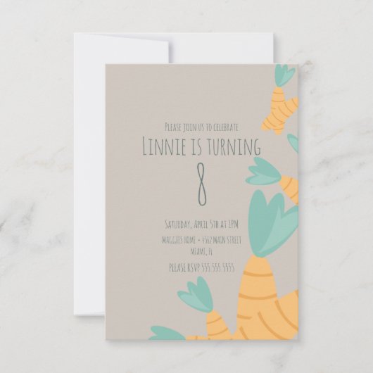 Modern Easter Carrot Bunch Birthday Kaart (Voorkant)