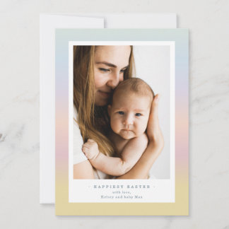 Modern Easter Family Photo Card | Soft Pastels Feestdagenkaart