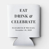 Modern Eat Drink Vier bruiloft Blikjeskoeler (Achterkant)