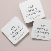 Modern Eat Drink Vier bruiloft Kartonnen Onderzetters