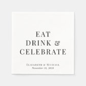 Modern Eat Drink Vier bruiloft Servet (Voorkant)