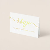 Modern ECHT FOLIE script RSVP Gold Folie Kaarten (Voorkant)