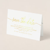 Modern ECHT FOLIE script Save the Date Gold Folie Kaarten (Voorkant)