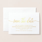 Modern ECHT FOLIE script Save the Date Gold Folie Kaarten (Voorkant met envelop)