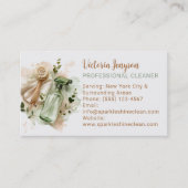 Modern Eco Cleaner Housekeeping QR Code Minimal Visitekaartje (Voorkant)