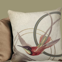 Modern Ecru Hummingbird Design | Aardgroen