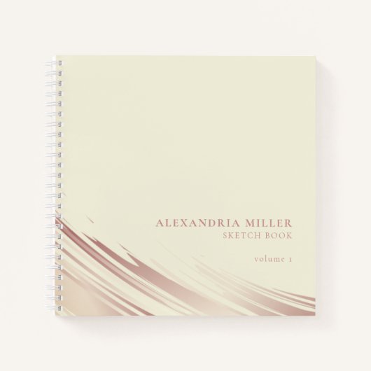 Modern Ecru & roze, speciaal aangepast zakboek Notitieboek (Voorkant)