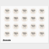 Modern Ecru Wit Zwart Bold Dank u Ronde Sticker (Vel)