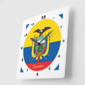 Modern Ecuador vlag, trendy Ecuador Home / design Vierkante Klok (Hoek)