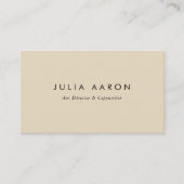 Modern edecant Gewoon professioneel beige Visitekaartje (Voorkant)