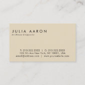 Modern edecant Gewoon professioneel beige Visitekaartje (Achterkant)