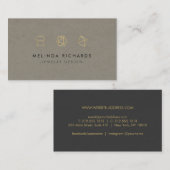 Modern Edelsteen Trio Logo Sieraden Ontwerp Khaki Visitekaartje (Voorkant / Achterkant)