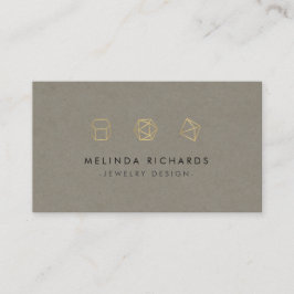 Modern Edelsteen Trio Logo Sieraden Ontwerp Khaki Visitekaartje