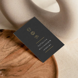 Modern Edelsteen Trio Logo Verticaal Donkergrijs Visitekaartje