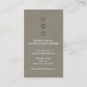 Modern edelsteen trio Logo Vertical Khaki Visitekaartje (Achterkant)