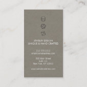 Modern edelsteen trio Logo Vertical Khaki Visitekaartje (Achterkant)