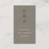 Modern edelsteen trio Logo Vertical Khaki Visitekaartje (Voorkant)