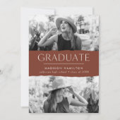 Modern Edge Brown 2-foto-Afstuderen Aankondiging (Voorkant)