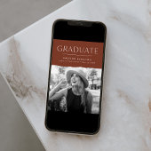 Modern Edge Brown Photo Afstuderen Aankondiging