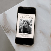 Modern Edge Cream Photo Afstuderen Aankondiging